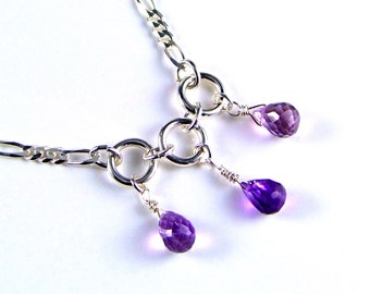 Amethyst & Sterling Silver Necklace - N393