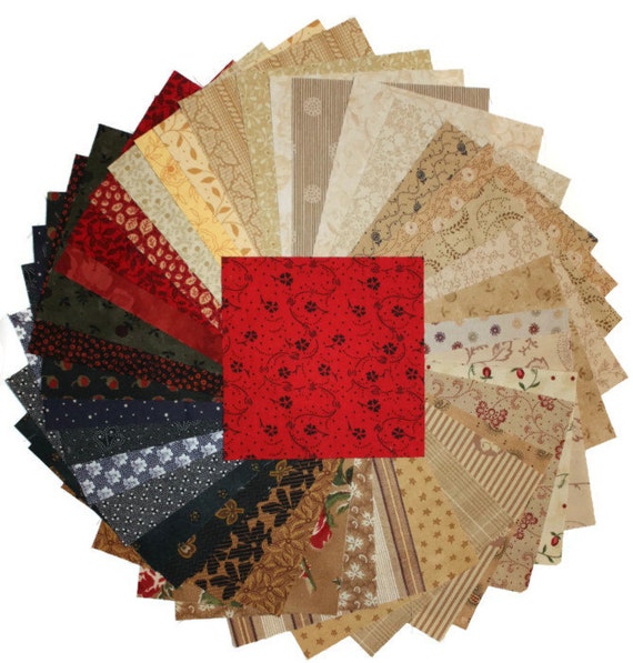 Quilting Precut Fabric Squares Prim Country by cozylittlecorner
