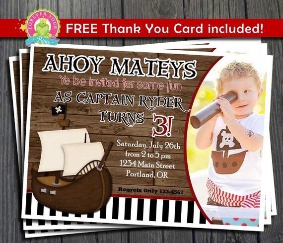 Pirate Birthday Invitation / Pirate Party Invite / Pirate Invitation / Pirate Birthday / Printable Pirate Il_570xn