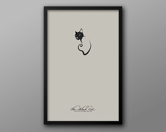 Edgar Allan Poe Print Series The Black Cat Minimalist 