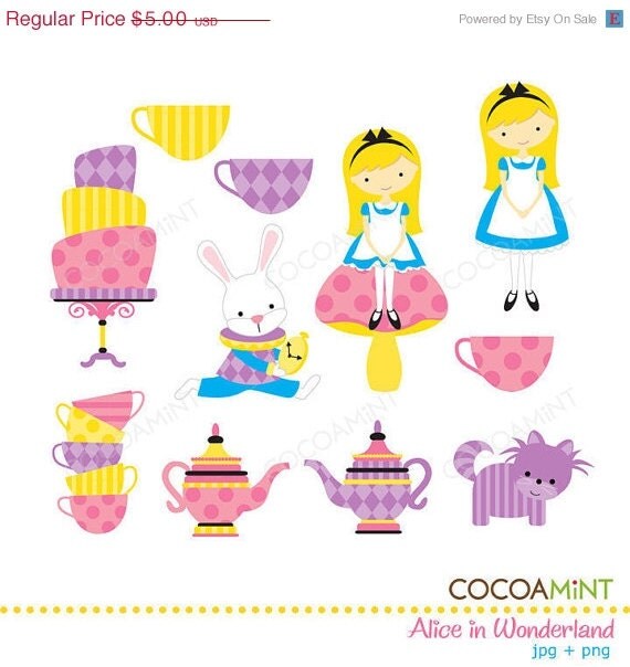 Alice in Wonderland Clip Art Il_570xn