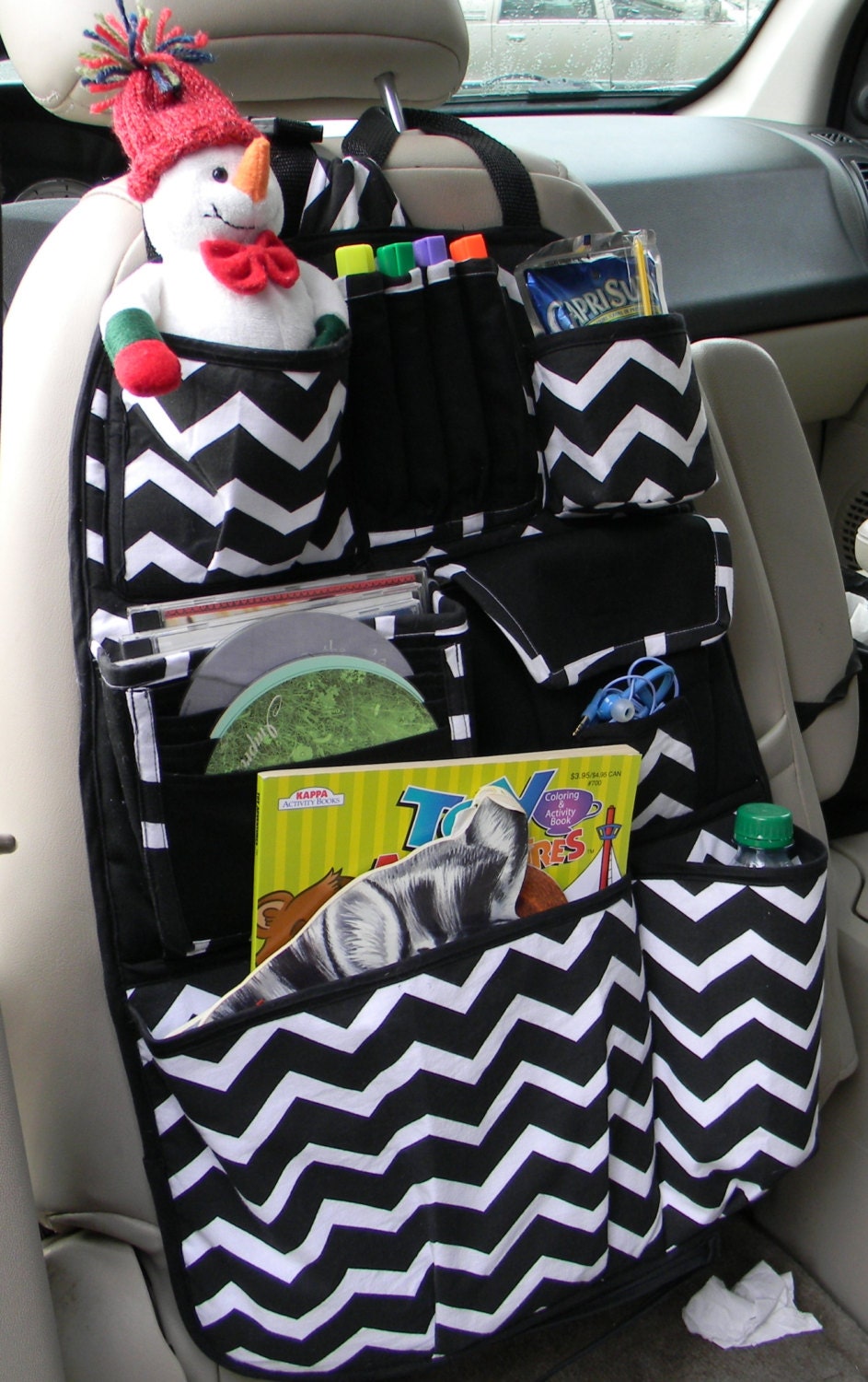 Car organizer car accessory for children and teens has