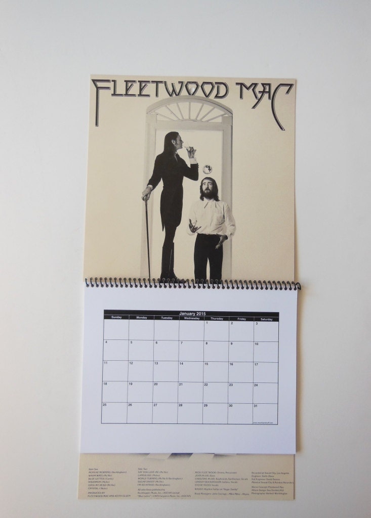 FLEETWOOD MAC Wall Calendar 2015 Record Album by RecordsAndStuff