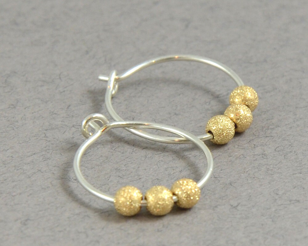 Gold and Silver Hoop Earrings Classic Small by GioielliJewelry