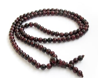 6mm Round Stone 108 Beads Tibet Buddhist Buddha Prayer Stretchy Mala Necklace/Bracelet   ZZ060