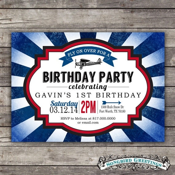 DIY Printable airplane birthday invitation--customizable Il_570xn