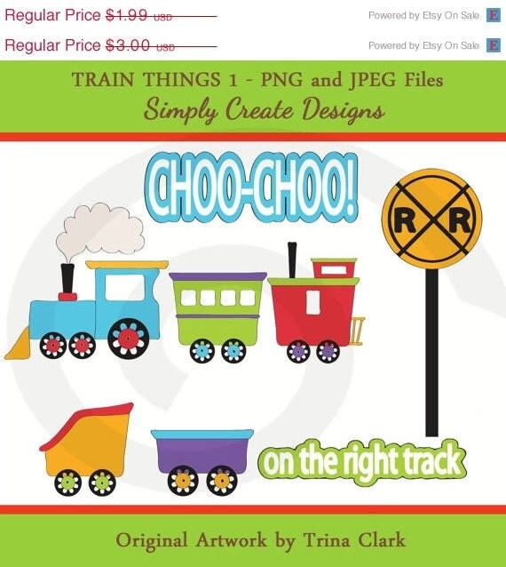 Trains Clipart Boys Trains Clip art Commercial and Personal Use Il_570xn