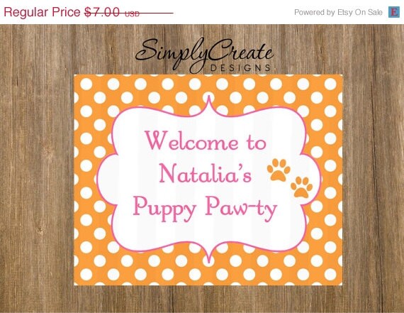 Door Sign Puppy Party Sign 11x14 JPEG File Puppy Pawty Il_570xn