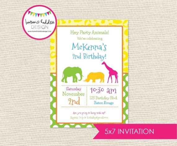 DIY, Zoo/Animal Party INVITATION ONLY Il_570xn