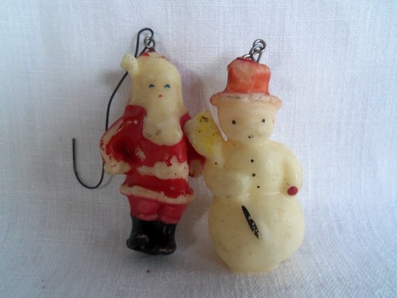 vintage santa and snowman wax christmas ornaments vintage santa and snowman wax christmas ornaments