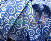 White glitter swirls on royal blue 7/8" grosgrain ribbon New 4th of July patriotic Il_170x135