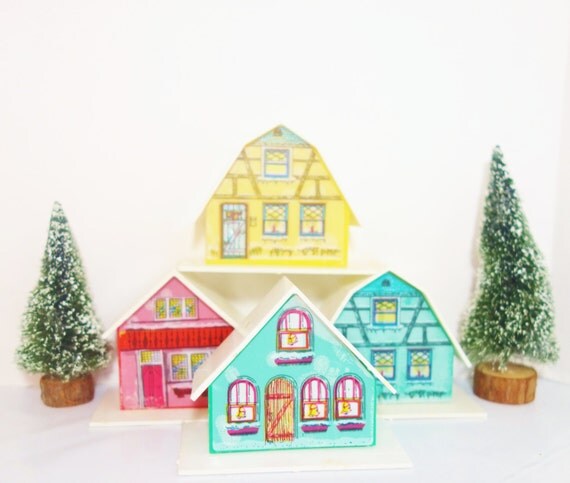 sale vintage christmas village putz style houses light up sale vintage christmas village putz style houses light up