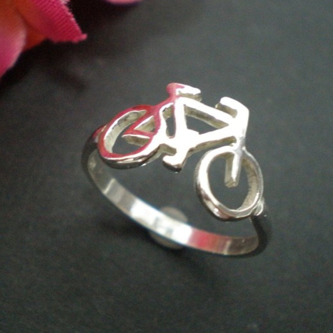 Cool Silver Bicycle Ring Silver Bicycle Finger Ring