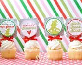 Grinchy Christmas DIY Printable Merry Christmas 2" Party Circles- instant download Il_170x135