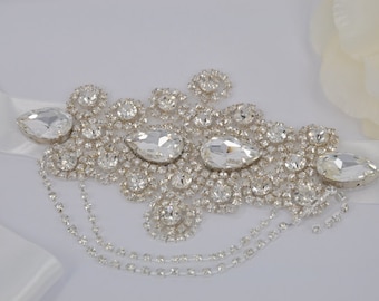 Esther-Rhinestone Bridal Belt, Sash