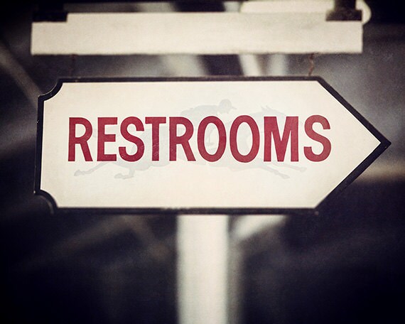 Rustic Decor, rustic  bathroom Race signs Bathroom Course  Restroom Saratoga Photograph, Sign
