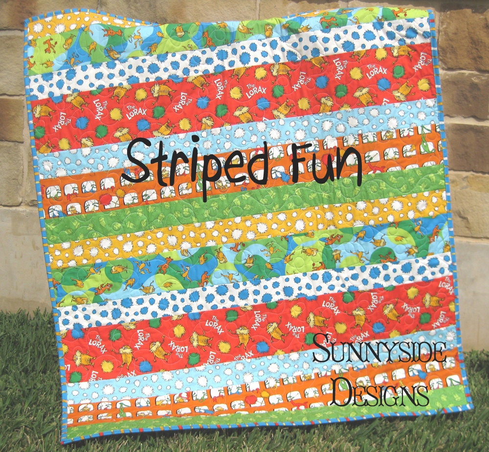 Striped Quilt Pattern Fun Easy Quick Simple Baby Toddler Lap Size