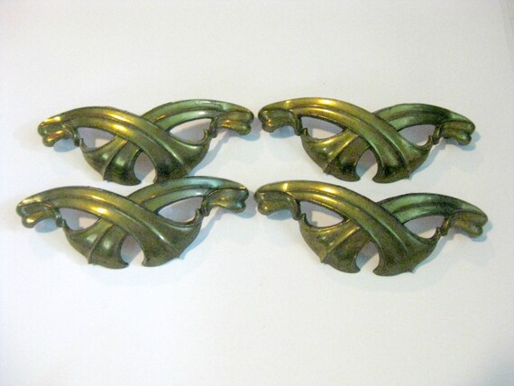 Vintage Art Deco Drawer Pulls Lot of 4 Handles with 4