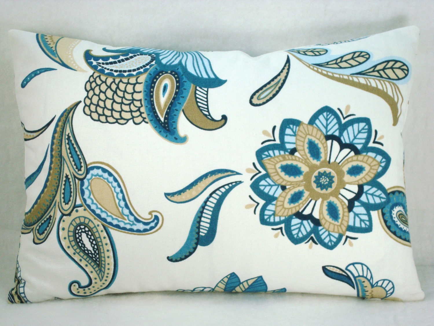 Paisley Blue Lumbar Pillow Mariner Blue Decorative Accent