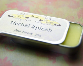 Solid Perfume - Herbal Splash - Perfume Crème Tin - Eucalyptus, Spearmint, Lemon, Sage