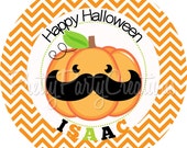 CHEVRON MUSTACHE PUMPKIN favor tags- You Print Il_170x135