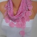 ON SALE - Pink Scarf - Cotton Scarf - Cowl Scarf with Lace Edge - fatwoman bridesmaid gift