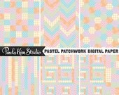 60% OFF SALE Patchwork Easter Pastel Digital Paper Downloadable Images Digital Clip Art Commercial Instant Download Graphics Il_170x135