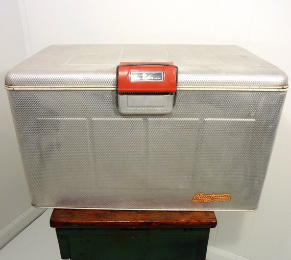 vintage 50s Poloron Thermaster ice chest cooler aluminum