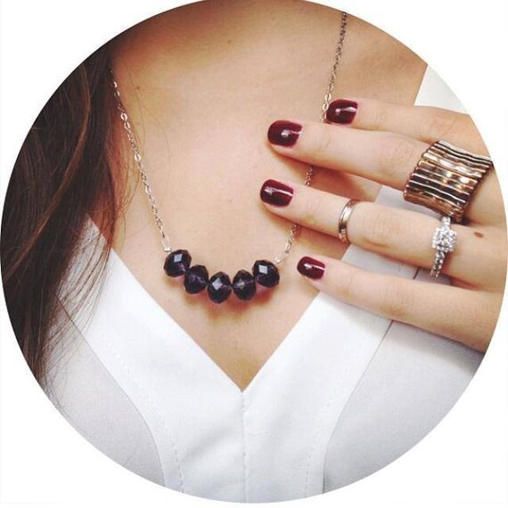 The Carrie Bradshaw Necklace purple crystal necklace