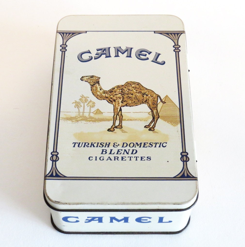 Vintage CAMEL CIGARETTE TIN with hinged lid Collectible