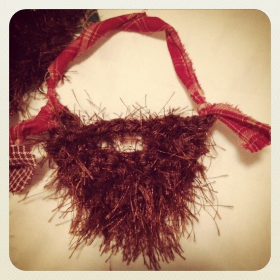 Fuzzy Beard Ornament Christmas Tree Ornament Brown
