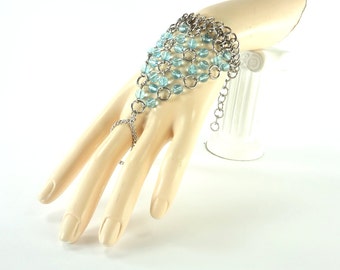 Renaissance Wedding Jewelry Hand Flower Renaissance Faire Costume Slave Bracelet