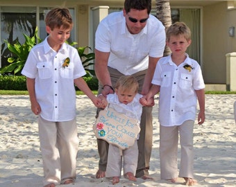 beach wedding ring bearer