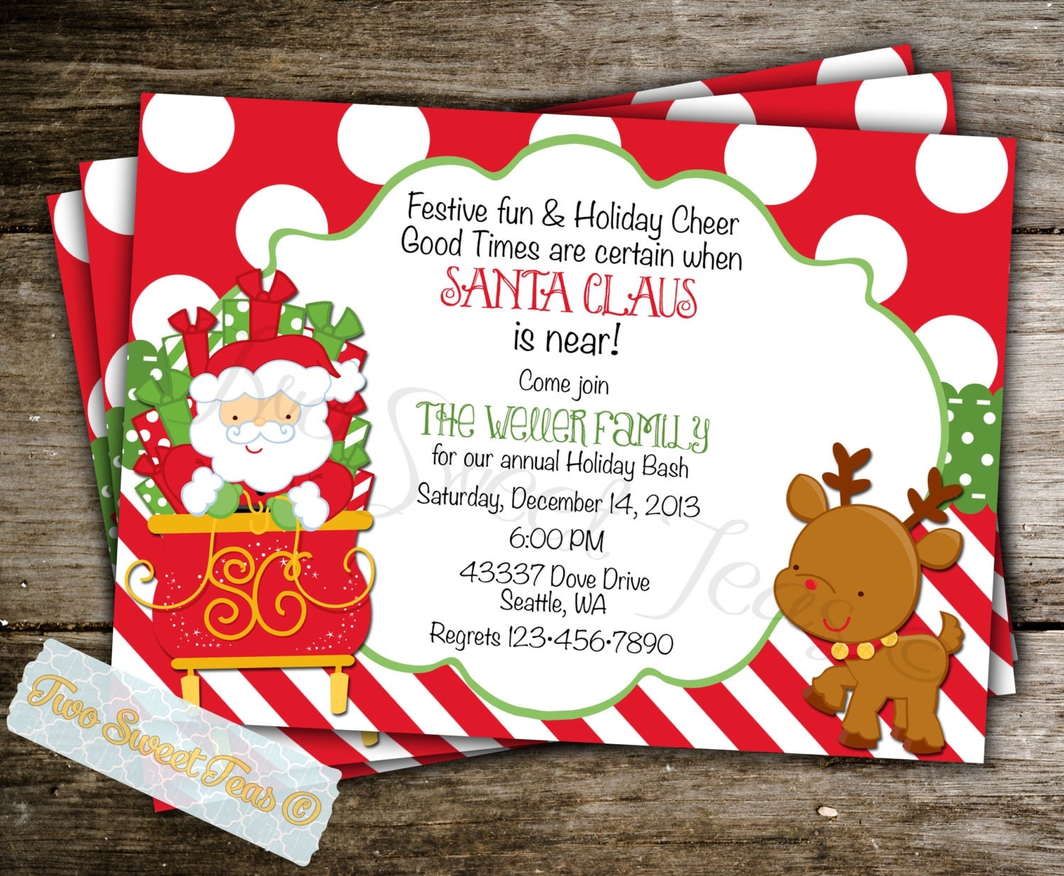 Santa Birthday Party Invitations 10