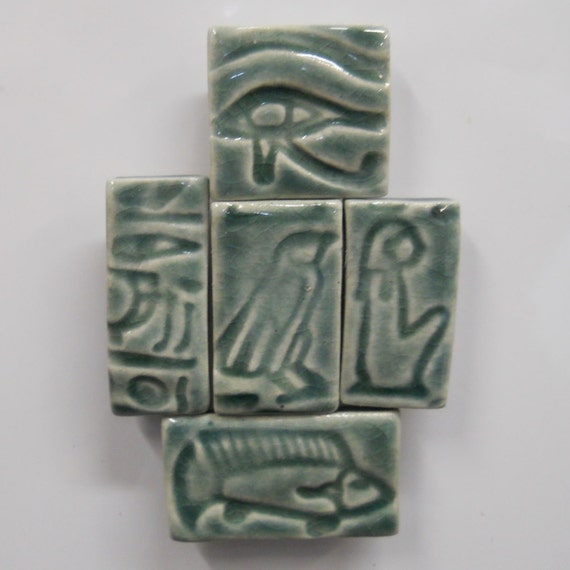 Egyptian tiles with Eye of Horus Horus Goddess