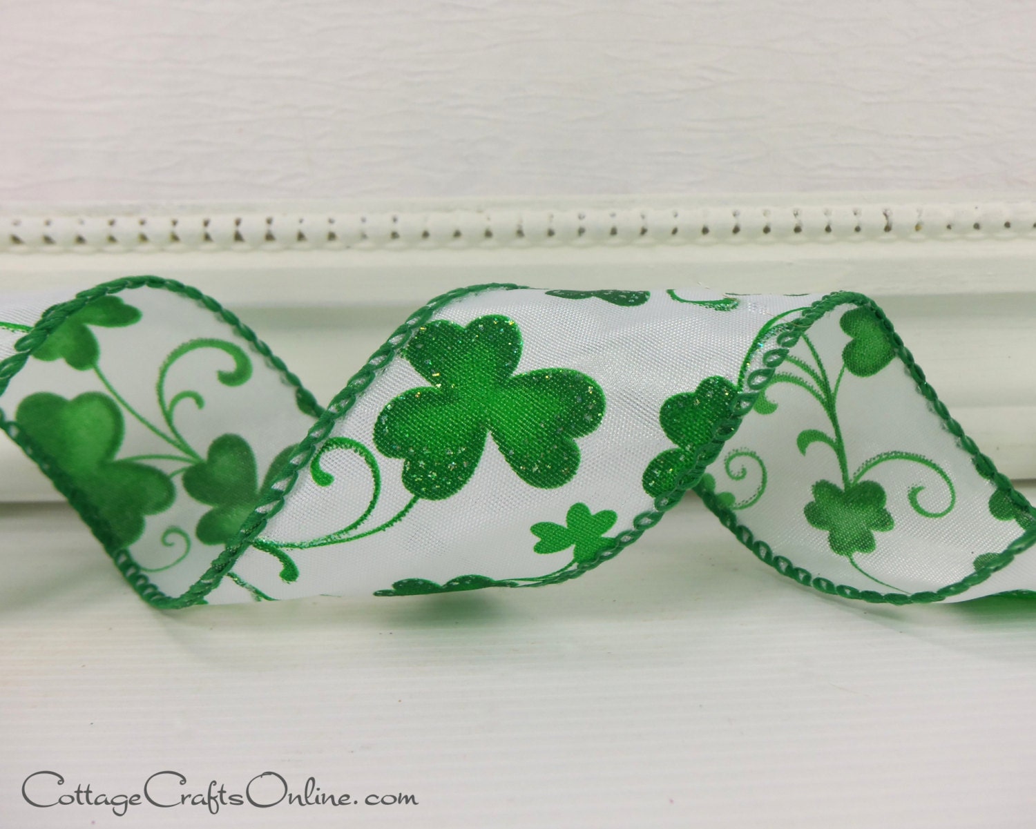 st patricks day wired ribbon