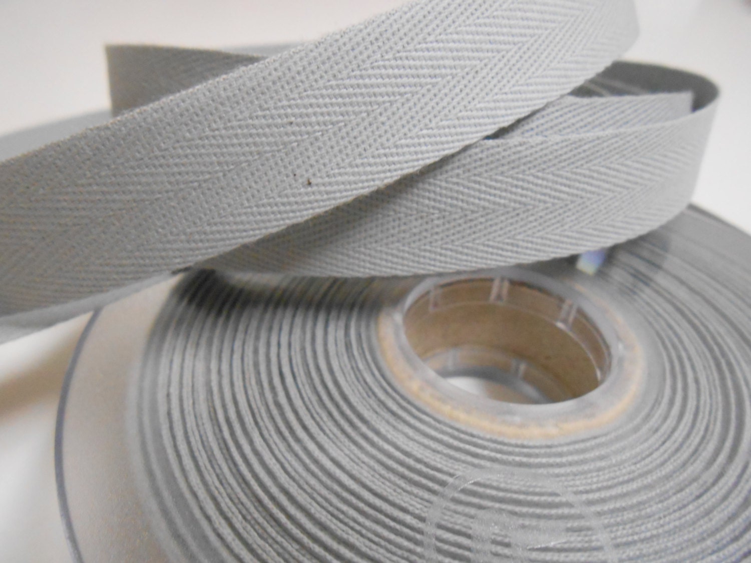 Twill Tape Cotton 5/8 width Light Grey 10 Yards