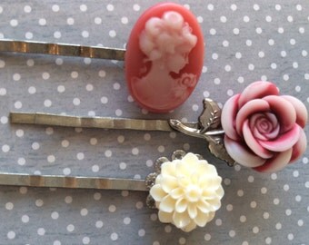 Bobby Pins, Hair Pins, Hair Clips, Hair Barrettes, Flower Hair Clips