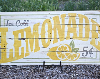 Lemonade - Vintage, Distressed wood sign 21