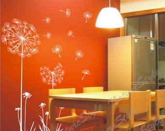 wall decal wall decal nursery flower vinyl wall decal dandelion wall stickers wall decal floral wall decal baby white decal-Dandelions