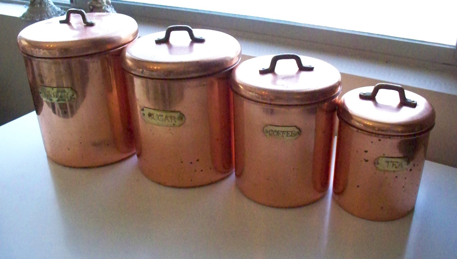 copper kitchen canisters copper kitchen canister set brass handles labels flour sugar copper kitchen canisters copper kitchen canister set brass handles labels flour sugar