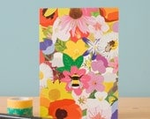 Set of 4 Blank Flowers and Bee's Notecards