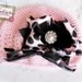 Toddler /newborn Baby Girl pink Crochet Hat with Pink and black polka dots Boutique Bow,Girl Hat.