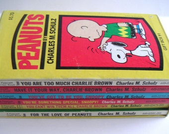 Two Vintage Peanuts Book Sets,Charles Schulz  Snoopy,Peanuts Gang,Charlie Brown,Personal Library,Gifts,Total of Eleven Books