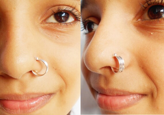 Indian Fake Nose pin Nose cuffSeptumEndless by IndianGujaratMirror