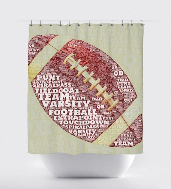 Shower Curtain Football Football Team Typography Sports