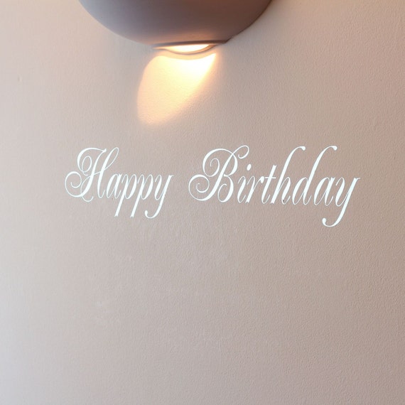 Mirror Silver Happy Birthday Wall Art Sticker