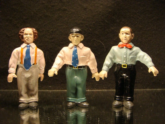 THE THREE STOOGES Vintage Action Figures Larry Curly and