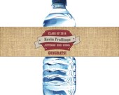 30 Burlap Graduation Water Bottle Labels - Waterproof Self Stick Labels Il_170x135