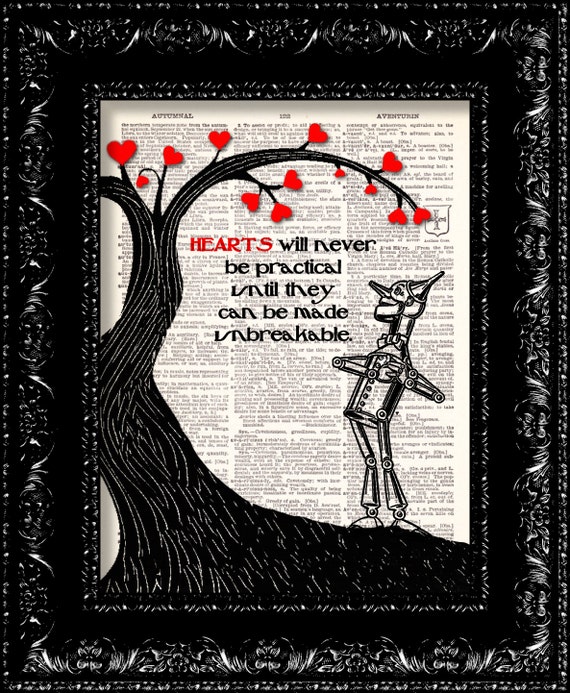 Wizard Of Oz Tin Man Heart Print hearts Will Never Be